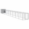 vidaXL Chicken Cage with Run Light Grey 110x1017x110 cm Galvanised Steel