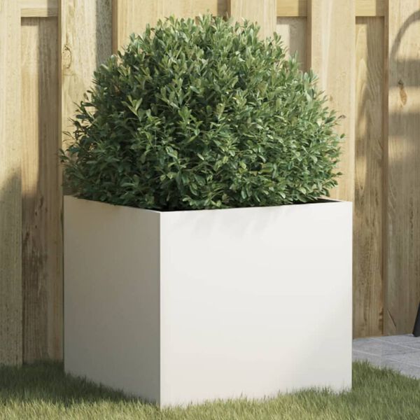 vidaXL Planter White 42x40x39 cm Steel