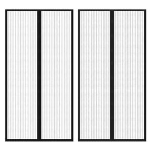 vidaXL Insect Door Curtain 210 x 100 cm 2 pcs Magnet Black