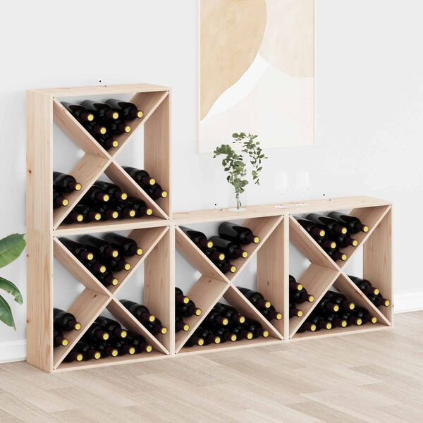 vidaXL Wine Rack 4 pcs Natural 62 x 25 x 62 cm Solid Pine Wood