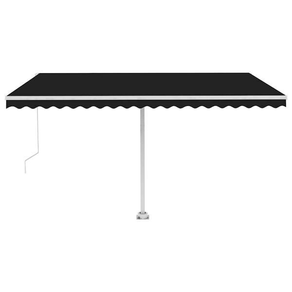 vidaXL Freestanding Manual Retractable Awning 400x350 cm Anthracite