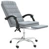 vidaXL Reclining Office Chair Light Grey Fabric