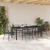 vidaXL Garden Dining Set 7 pcs Black Poly Rattan