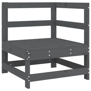 vidaXL Garden Corner Sofa Grey Solid Wood Pine