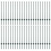 vidaXL Embedded Fence Post 44 pcs Green 140 cm Powder-Coated Steel