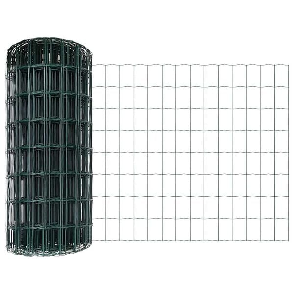 vidaXL Fence with Post Green 0.8 x 10 m Steel and PVC