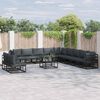 vidaXL Garden Sofa Set with Cushion Black Aluminium