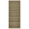 vidaXL 5-Tier Book Cabinet Sonoma Oak 80x30x189 cm Engineered Wood