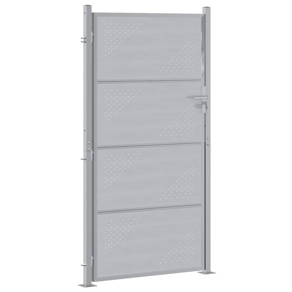 vidaXL Garden Gate with Lock Silver 96 x 200 cm Stainless Steel