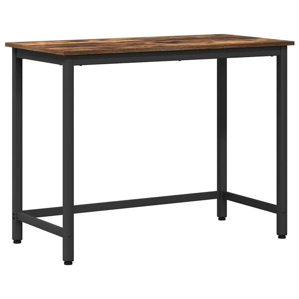vidaXL Table Smoked Oak 80 x 50 x 76.5 cm Engineered Wood and Steel