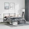 vidaXL Metal Bed Frame without Mattress with Footboard Black 135x190cm