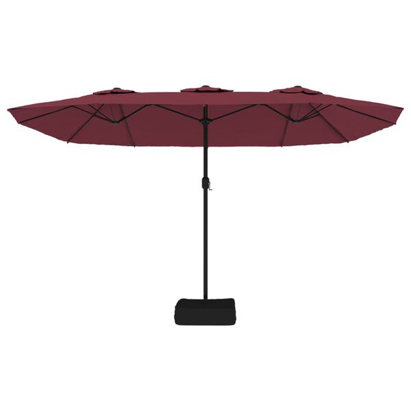 vidaXL Double-Head Garden Parasol Bordeaux Red 449x265 cm
