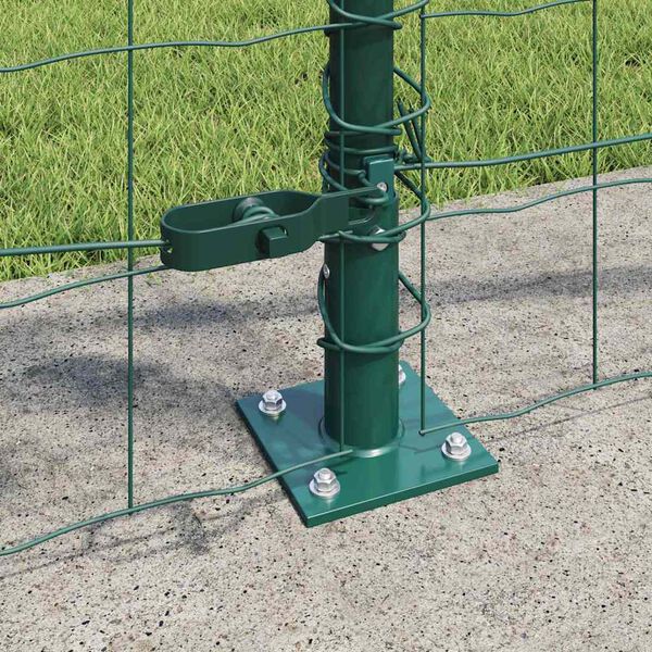 vidaXL Fence with Posts Green 1 x 10 m Steel