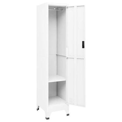 vidaXL Locker Cabinet White 38x45x180 cm Steel