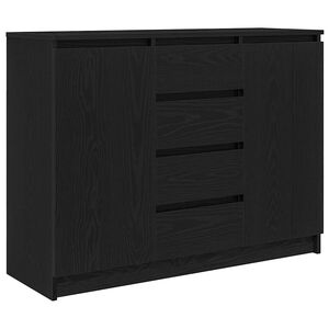 vidaXL Sideboard with Drawers Black Oak 100.5x35x76 cm Engineered Wood