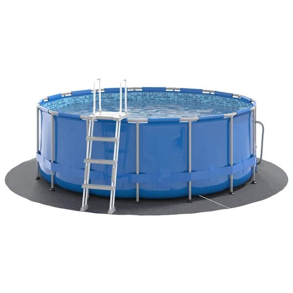 vidaXL Pool Ground Cloth Light Grey &Oslash;244 cm Polyester Geotextile