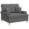 vidaXL Armchair with Cushions Dark Grey Fabric