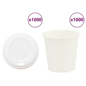 vidaXL Paper Coffee Cups with Lids 1000 pcs 4oz 100ml