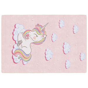 vidaXL Kids' Rug Pink 160x230 cm Unicorn Washable