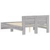 vidaXL Bed Frame with Headboard and LED Grey Sonoma 120x190 cm Small Double