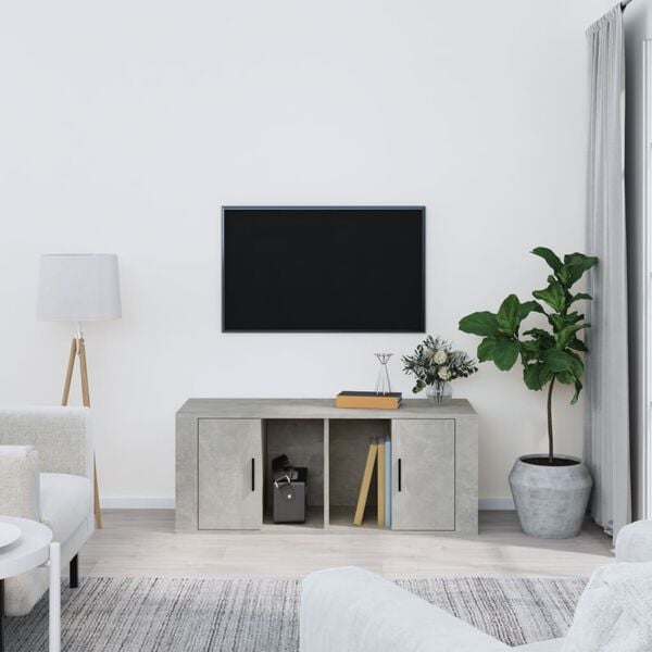 vidaXL TV Cabinet Concrete Grey 100x35x40 cm Engineered Wood