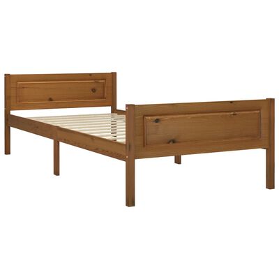 vidaXL Bed Frame Solid Pinewood Honey Brown 90x200 cm
