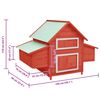 vidaXL Chicken Coop Red and White 150x96x110 cm Solid Firwood