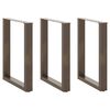 vidaXL Dining Table Legs U-Shaped 3 pcs Natural Steel 70x(72-73) cm Steel