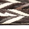 vidaXL Rug Genuine Leather Patchwork 80x150 cm Chevron Black/White