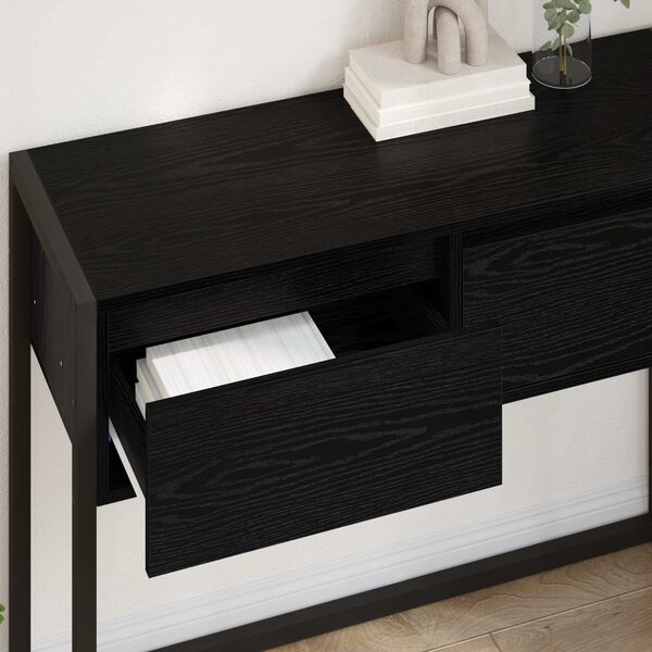 vidaXL End Table Black Oak 100 x 36 x 75 cm Engineered Wood