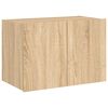vidaXL TV Wall Cabinet with LED Lights Sonoma Oak 60x35x41 cm