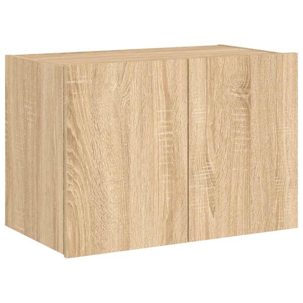 vidaXL TV Wall Cabinet with LED Lights Sonoma Oak 60x35x41 cm