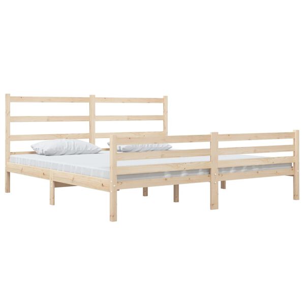 vidaXL Bed Frame without Mattress Solid Wood Pine 140x190 cm