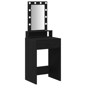 vidaXL Dressing Table Black 50 x 41 x 140 cm Engineered Wood