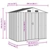 vidaXL Garden Storage Shed Grey Metal 204x132x186 cm