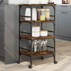 vidaXL Kitchen Trolley Smoked Oak 45x35x89.5 cm Engineered Wood
