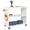 vidaXL Tool Trolley with Shelf White 75 x 35 x 73 cm Cold-rolded steel