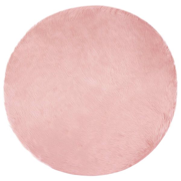 vidaXL Faux Sheepskin Rug Tafalla Pink &Oslash; 120 cm Polyester