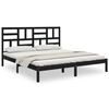 vidaXL Bed Frame without Mattress Black Solid Wood 180x200 cm Super King