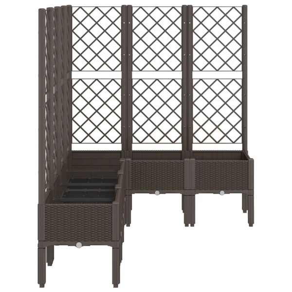 vidaXL Garden Planter with Trellis Brown 160x120x142 cm PP