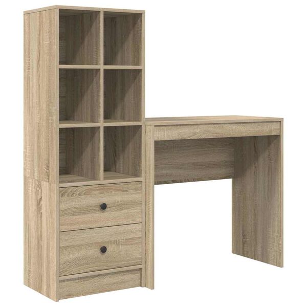 vidaXL Desk with Drawer 2 pcs Sonoma Oak