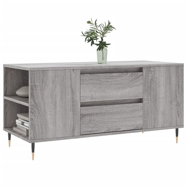 vidaXL Coffee Table Grey Sonoma 102x44.5x50 cm Engineered Wood