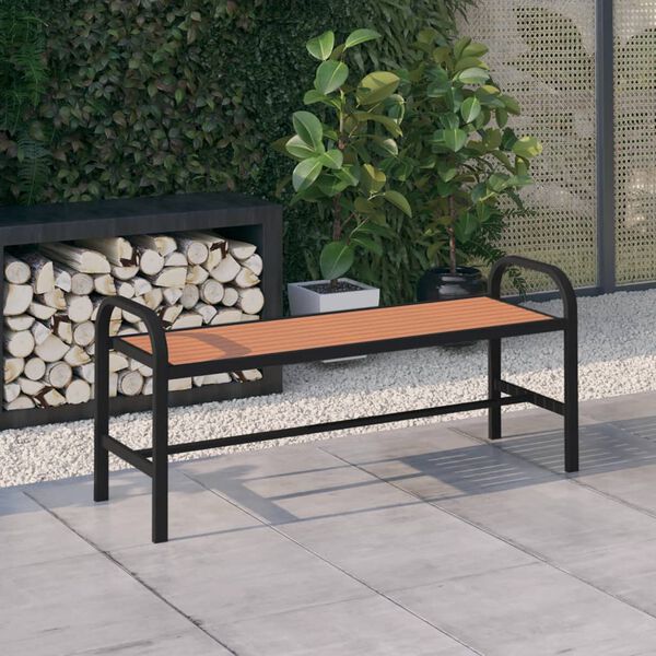 vidaXL Garden Bench 124.5 cm Steel and WPC Brown and Black