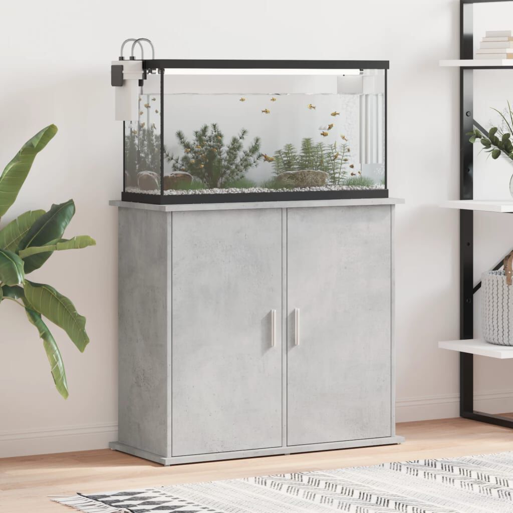 Grey fish tank stand top