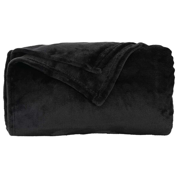 vidaXL Throw Blanket Black 130 x 150 cm Fleece
