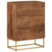 vidaXL Chest of Drawers 55x30x76 cm Solid Wood Mango and Iron