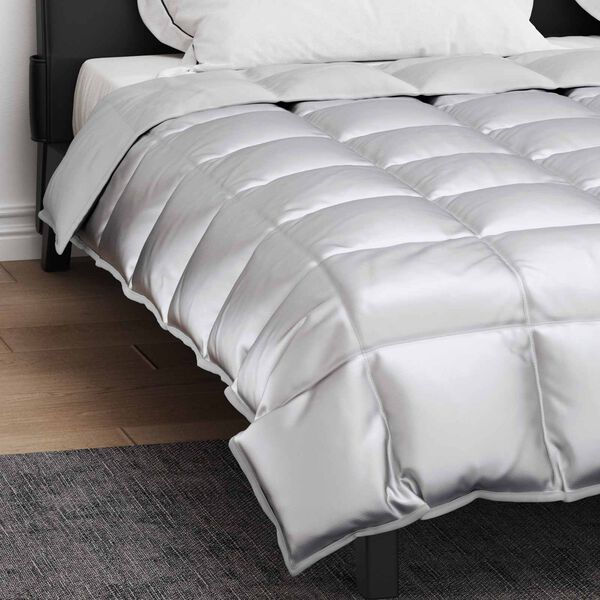 vidaXL Winter Duvet Silver 220 x 260 cm Satin and Microfiber