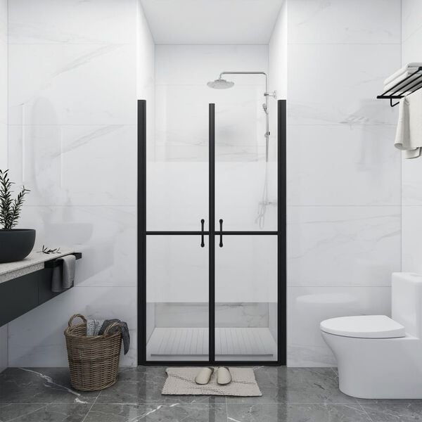 vidaXL Shower Door Half Frosted ESG (88-91)x190 cm