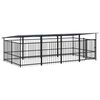 vidaXL Outdoor Dog Kennel with Roof Steel 7,51 m&sup2;