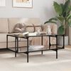 vidaXL Coffee Table with Black Glass Top 98.5x50x45 cm Steel